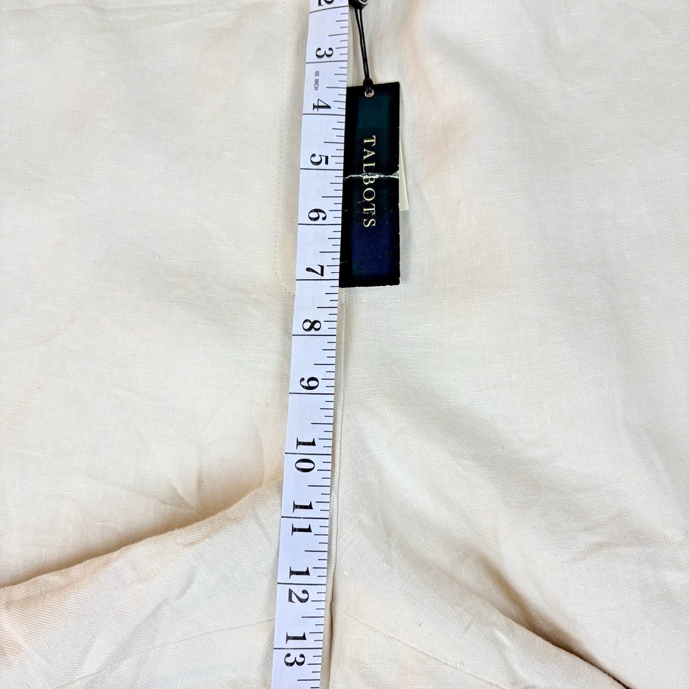 Talbots Woman‎ Womens Linen Pants Straight Leg Lightweight Classic Fit Beige 20W - Picture 9 of 13